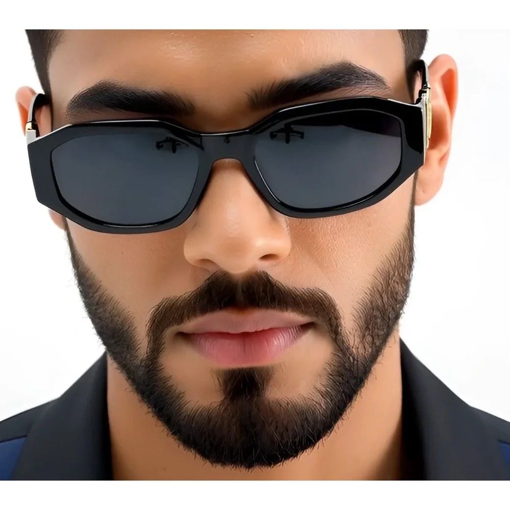 Women Unisex Sunglasses Square Black Lens Fashion‎ Designer Hip Hop Style